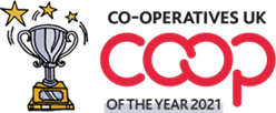 Logo for Co-operatives UK. Co-op of the Year 2021